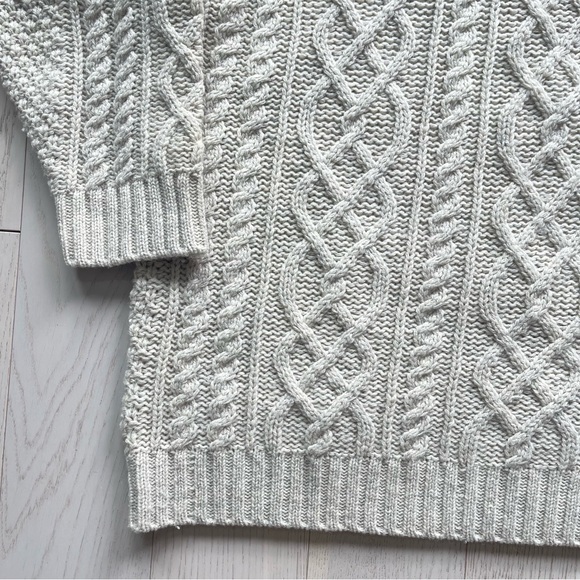 Vintage Doogan Donegal Cream 100% Wool Aran fisherman cable knit Irish sweater - Picture 3 of 13